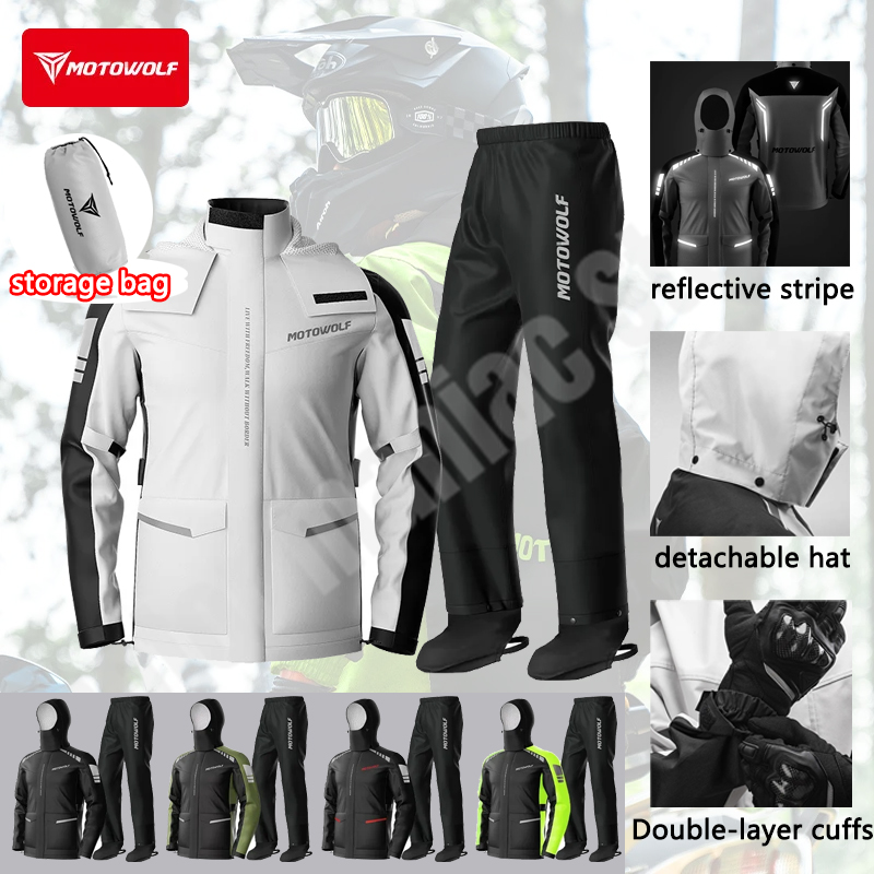 Cycling Commuter Rain Jacket - Motorcycle Reflective Raincoat Waterproof Cycling Hiking
