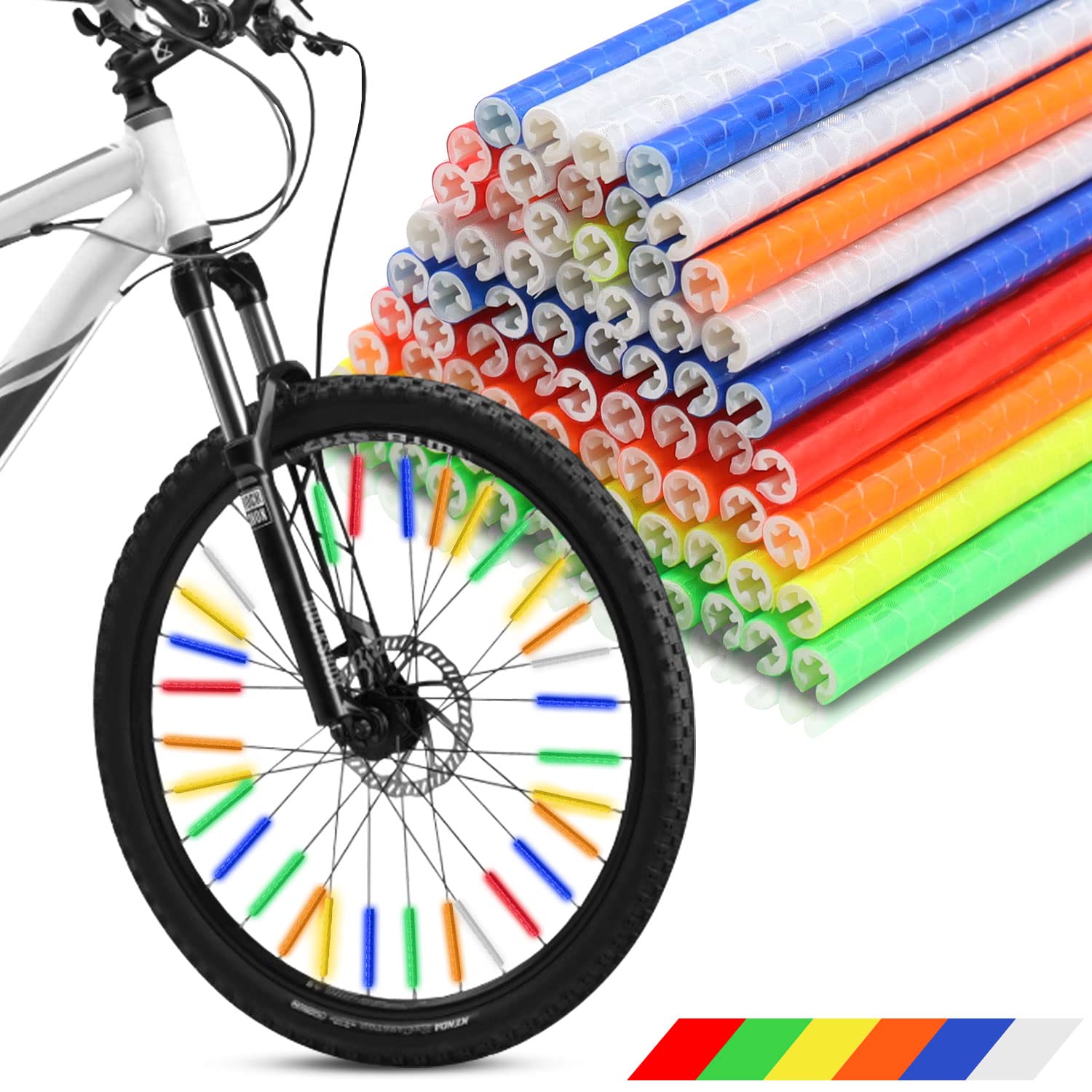 Spoke Reflector Set - Bicycle Spoke Reflectors Set, Waterproof, 360