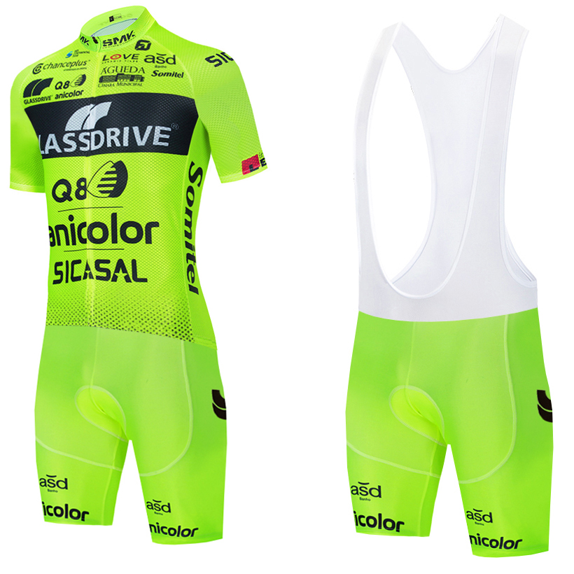 Cycling Commuter Clothing - Fluor Yellow Cycling Jersey GLASSDRIVE Team