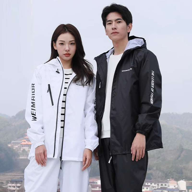 Thin Raincoat Set Summer Water - Cycling Rain Jacket Commute บทวิจารณ์และราคา