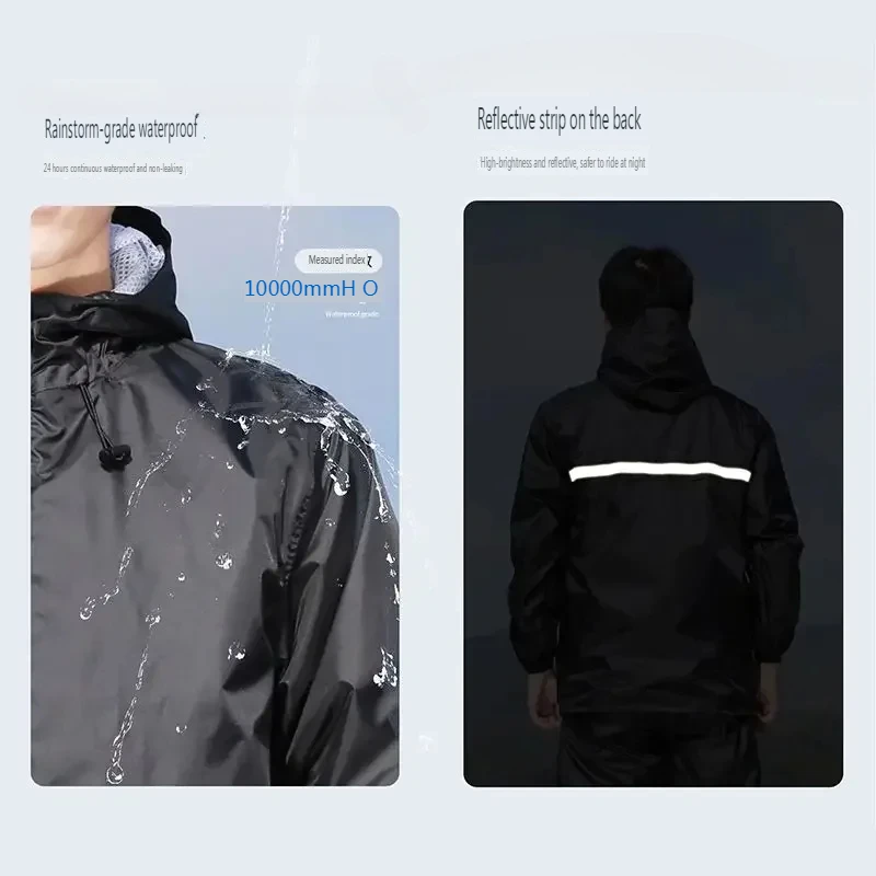 Thin Raincoat Set Summer Water - Cycling Rain Jacket Commute บทวิจารณ์และราคา