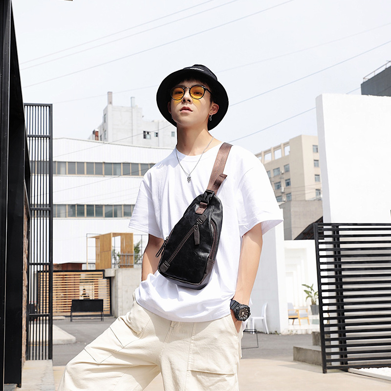 PU leather multi-pocket men's  - Cycling Commuter Bag บทวิจารณ์และราคา
