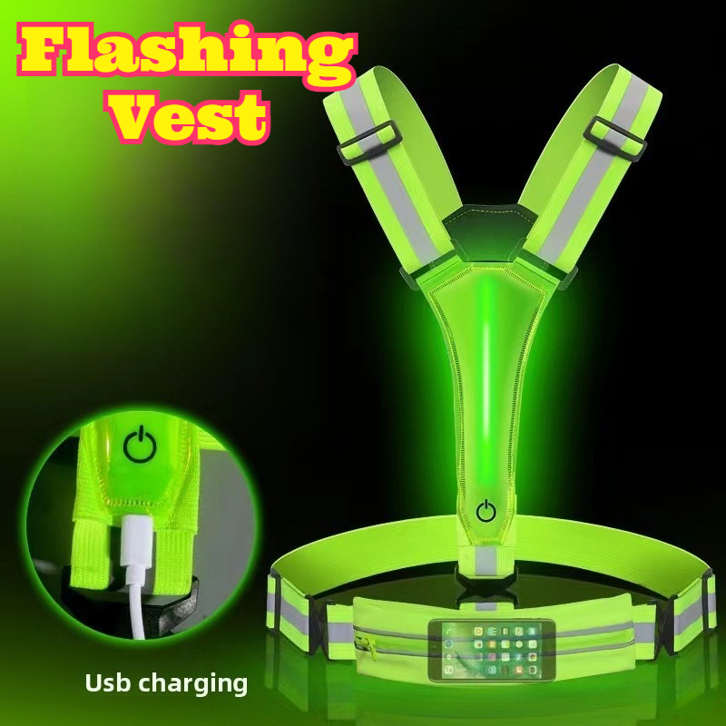 LED Glowing Reflective Vest Hi - Reflective Vest Cycling บทวิจารณ์และราคา