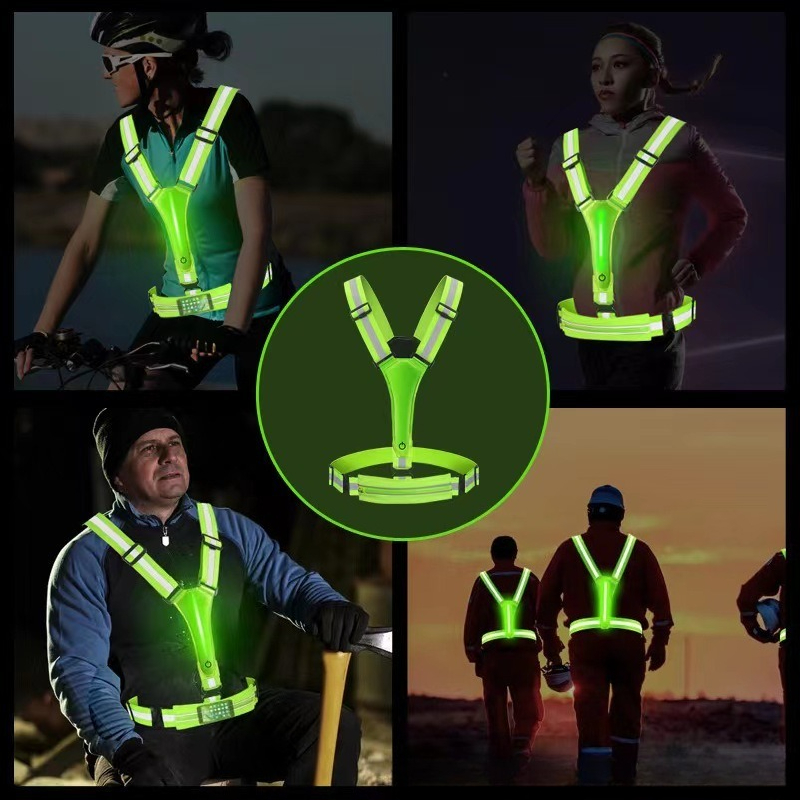 LED Glowing Reflective Vest Hi - Reflective Vest Cycling บทวิจารณ์และราคา