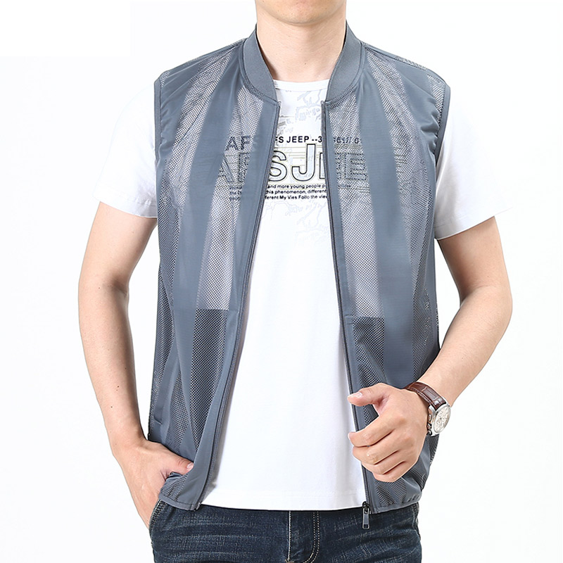 Summer Men Mesh Hollow Waistco - Reflective Vest Cycling บทวิจารณ์และราคา