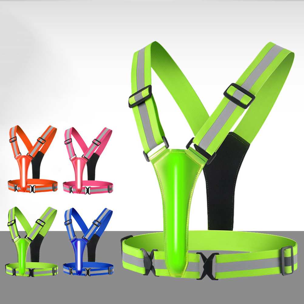 LED Running Vest USB Rechargea - Reflective Vest Cycling บทวิจารณ์และราคา