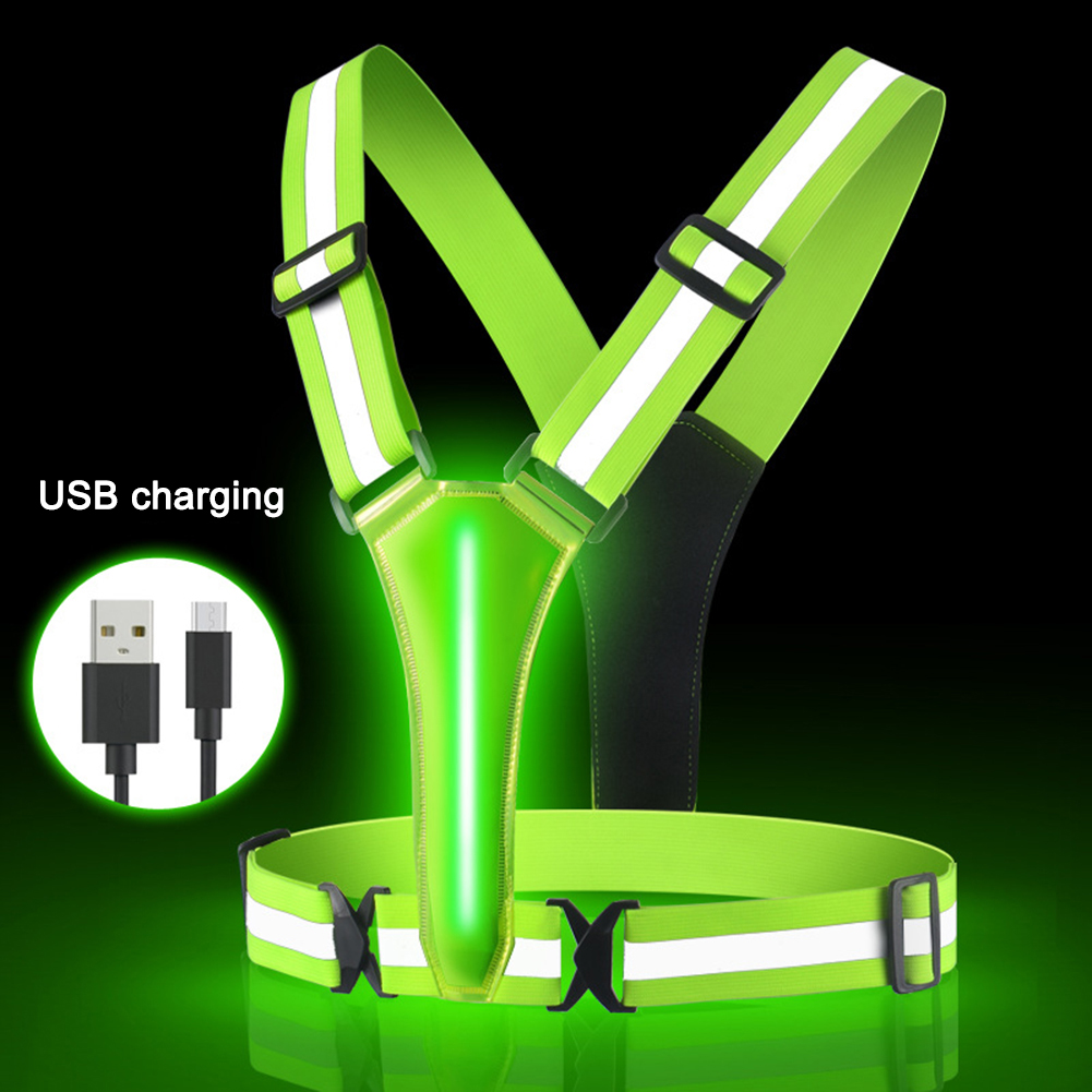 LED Running Vest USB Rechargea - Reflective Vest Cycling บทวิจารณ์และราคา