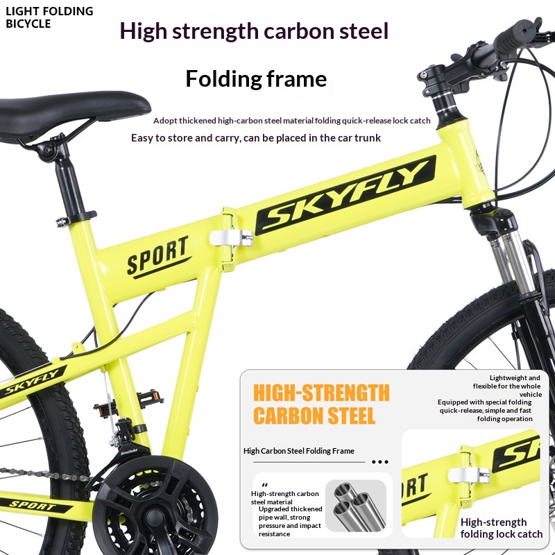 Folding Mountain Bike Portable - Cycling Commute Speed บทวิจารณ์และราคา