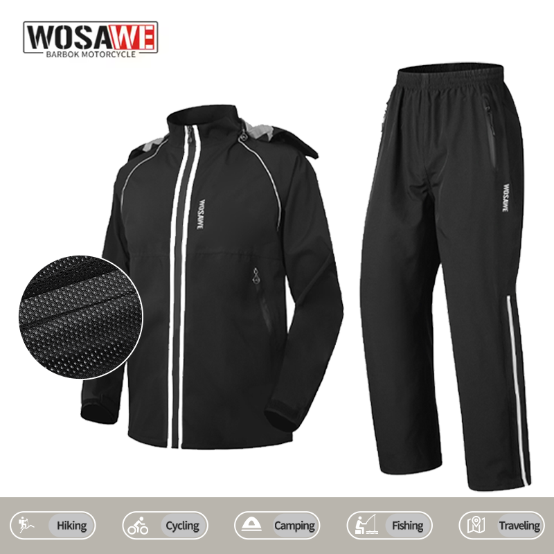 WOSAWE Reflective Motorcycle R - Cycling Commuter Rain Jacket บทวิจารณ์และราคา