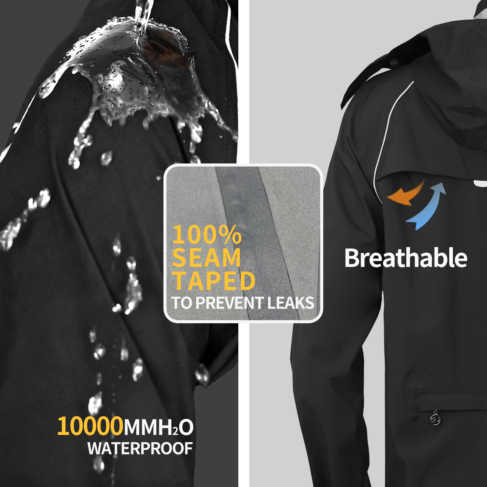 WOSAWE Reflective Motorcycle R - Cycling Commuter Rain Jacket บทวิจารณ์และราคา
