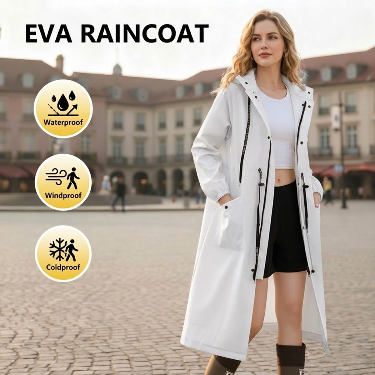Women Long Waterproof Rain Jac - Cycling Rain Jacket Commute บทวิจารณ์และราคา