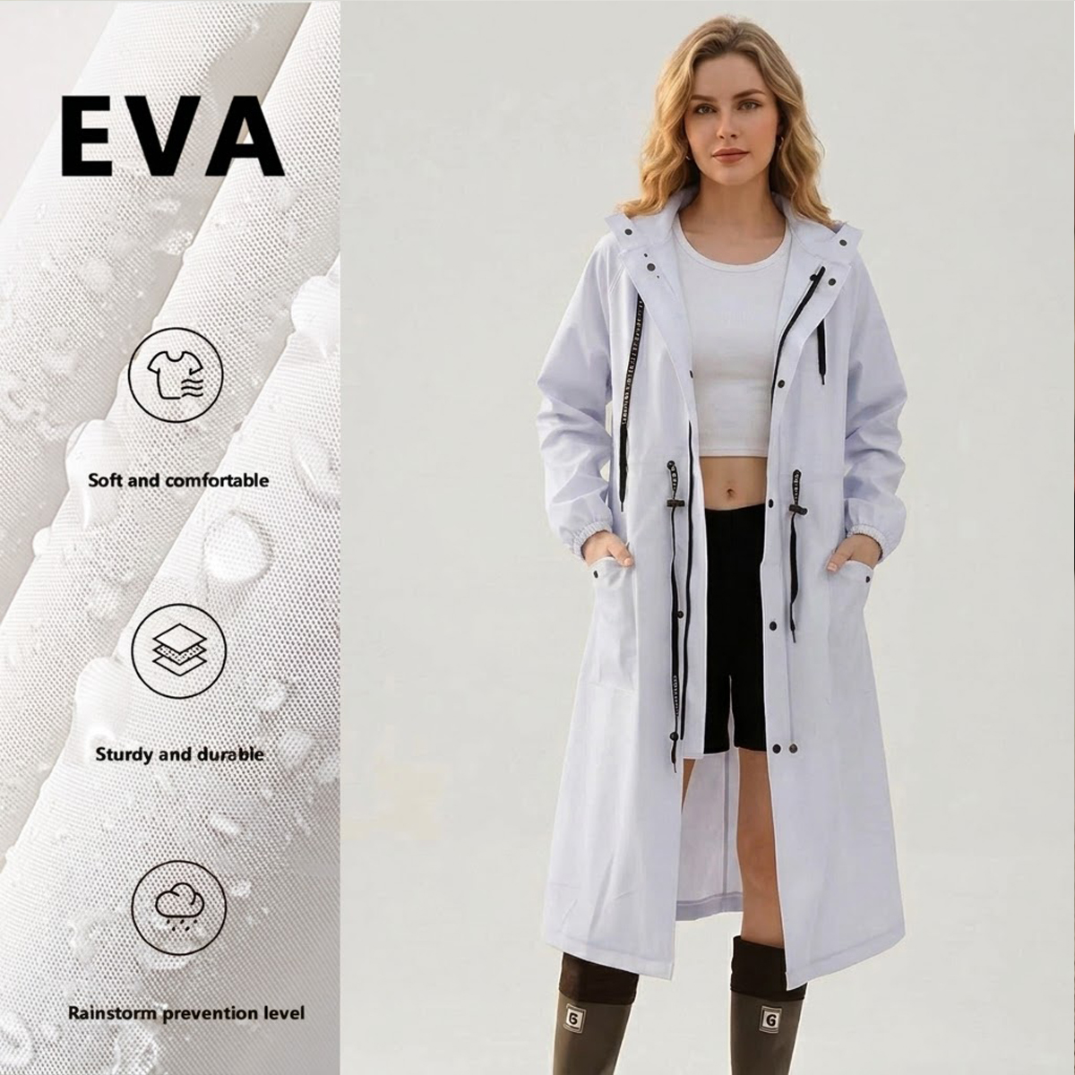 Women Long Waterproof Rain Jac - Cycling Rain Jacket Commute บทวิจารณ์และราคา