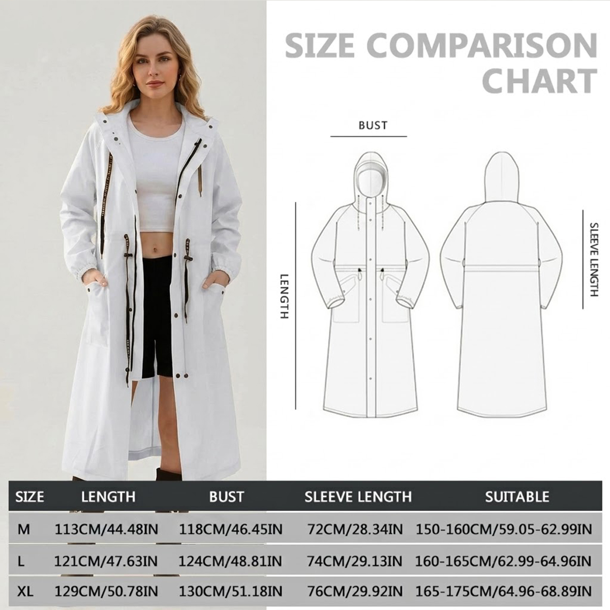Women Long Waterproof Rain Jac - Cycling Rain Jacket Commute บทวิจารณ์และราคา