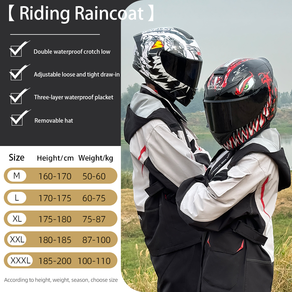 Motorcycle Rain Suit Raincoat  - Cycling Rain Jacket Commute บทวิจารณ์และราคา