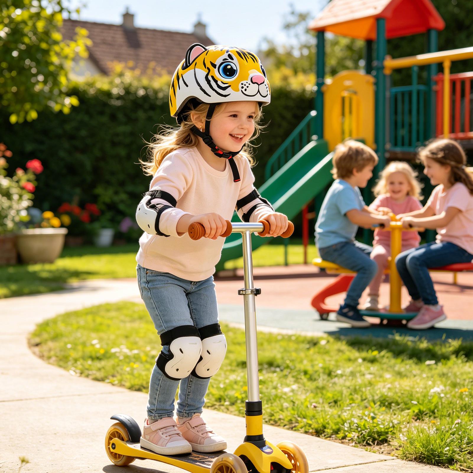 Kids Helmet Tiger Pattern Adju - Cycling Commute Gear บทวิจารณ์และราคา