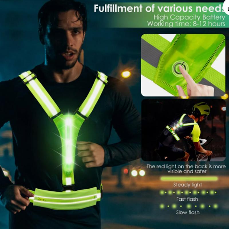 Safety Reflective Vest LED Lig - Reflective Vest Cycling บทวิจารณ์และราคา