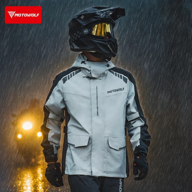 Motowolf Reflective Motorcycle - Cycling Commuter Rain Jacket บทวิจารณ์และราคา