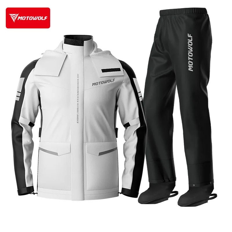 Motowolf Reflective Motorcycle - Cycling Commuter Rain Jacket บทวิจารณ์และราคา
