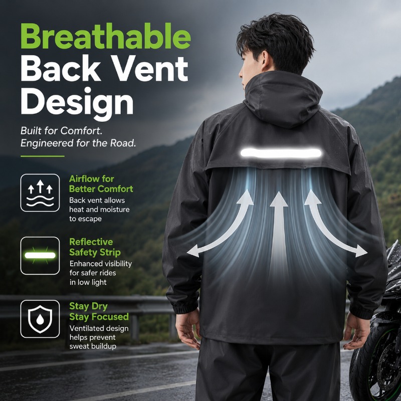 Unisex 2-Piece Waterproof Cycl - Cycling Rain Jacket Commute บทวิจารณ์และราคา