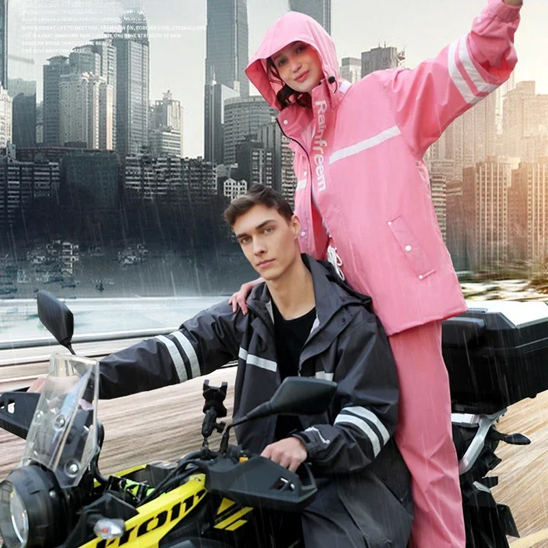 Adult Raincoat Rainpants Water - Cycling Rain Jacket Commute บทวิจารณ์และราคา