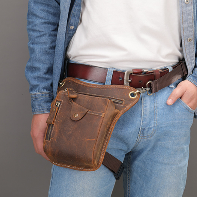 Vintage Pu Leather Waist Pack  - Cycling Commuter Bag บทวิจารณ์และราคา