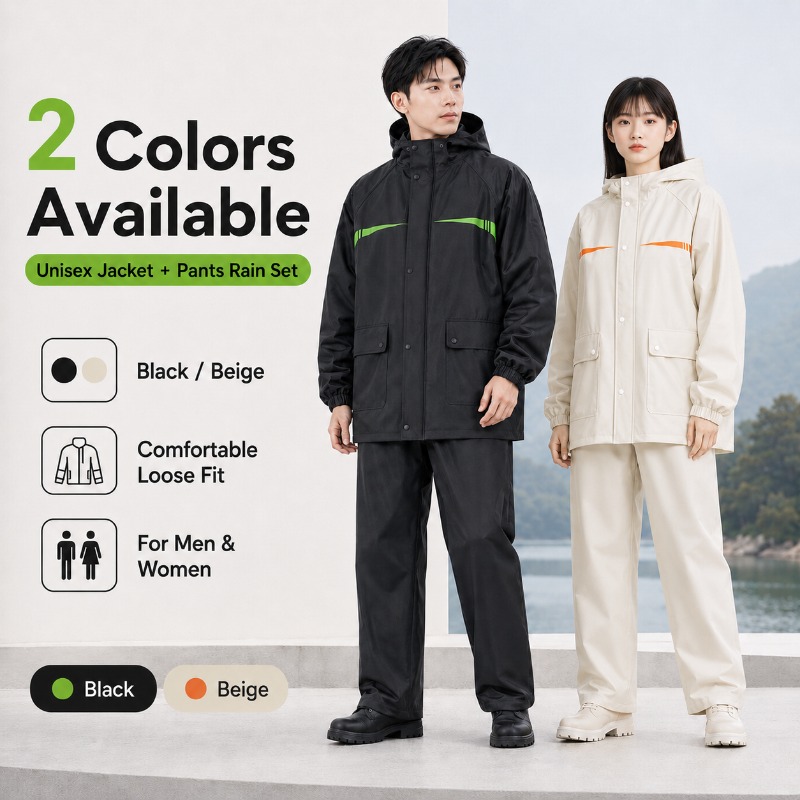 Unisex 2-Piece Waterproof Cycl - Cycling Commuter Rain Jacket บทวิจารณ์และราคา