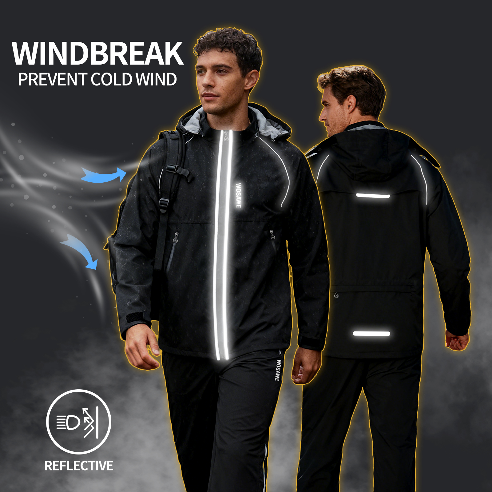 WOSAWE Reflective Motorcycle R - Cycling Rain Jacket Commute บทวิจารณ์และราคา