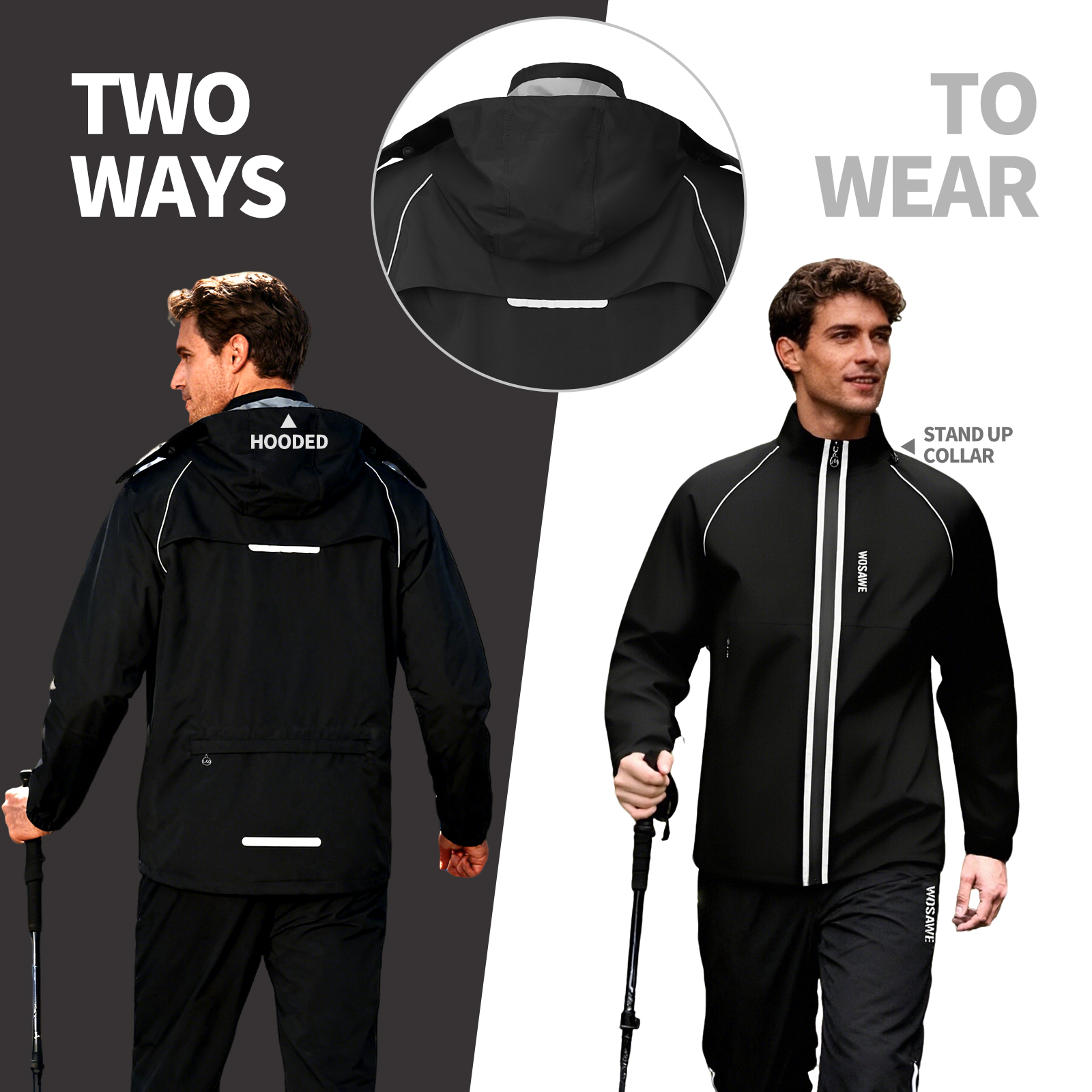 WOSAWE Reflective Motorcycle R - Cycling Rain Jacket Commute บทวิจารณ์และราคา
