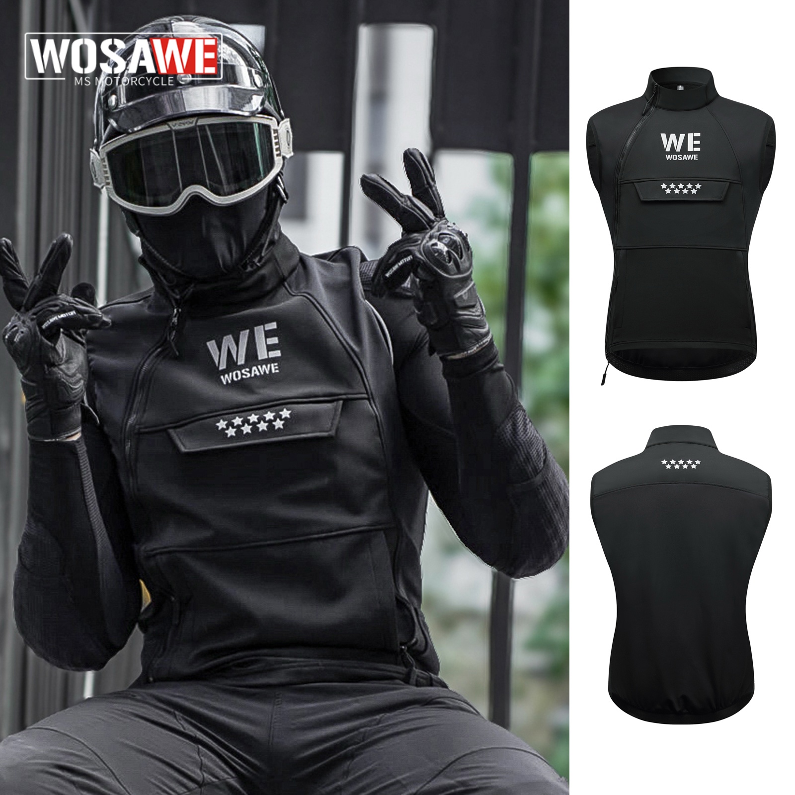 WOSAWE Winter Motorcycle Ridin - Reflective Vest Cycling บทวิจารณ์และราคา