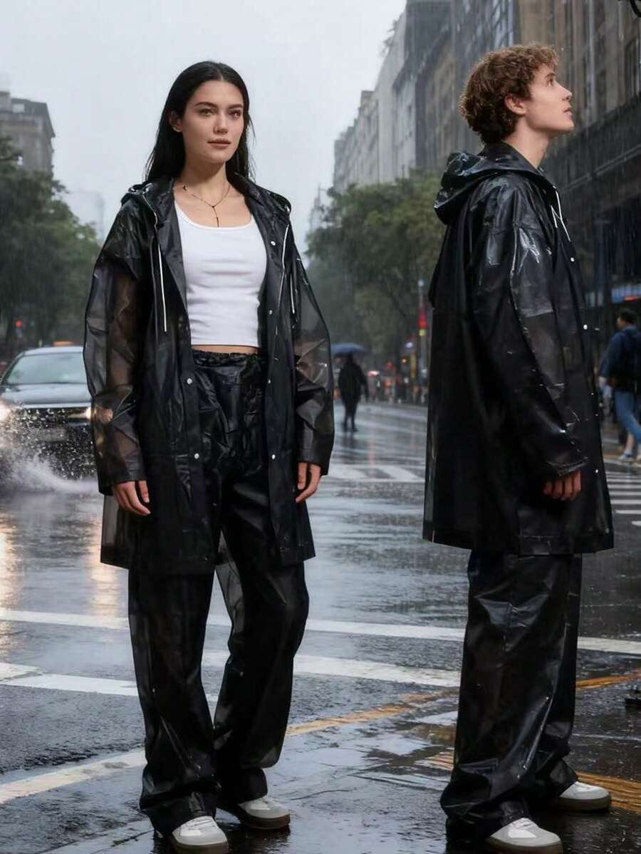 2pcs Unisex full-body rain sui - Cycling Commuter Rain Jacket บทวิจารณ์และราคา