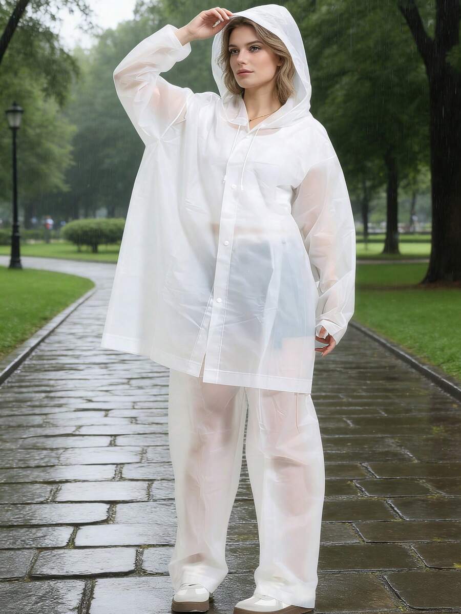 2pcs Unisex full-body rain sui - Cycling Commuter Rain Jacket บทวิจารณ์และราคา